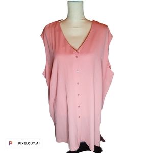 014 ALFANI PLUS 3X SLEEVELESS RELAXED V-NECK BLOUSE